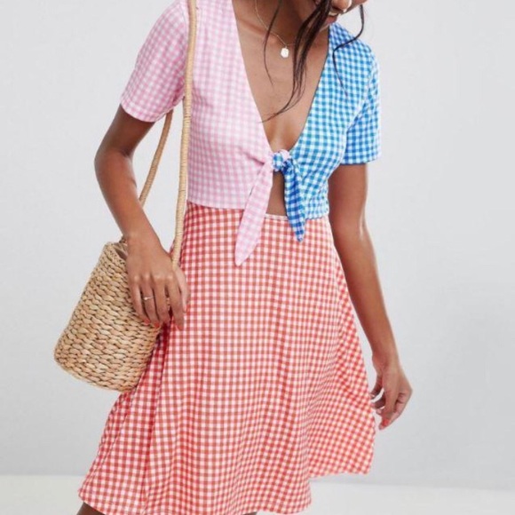 asos checkered dress